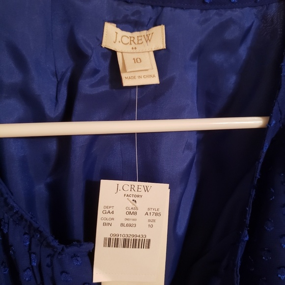 J. Crew NWT Blue Dotted Dress, 10 - Picture 6 of 6